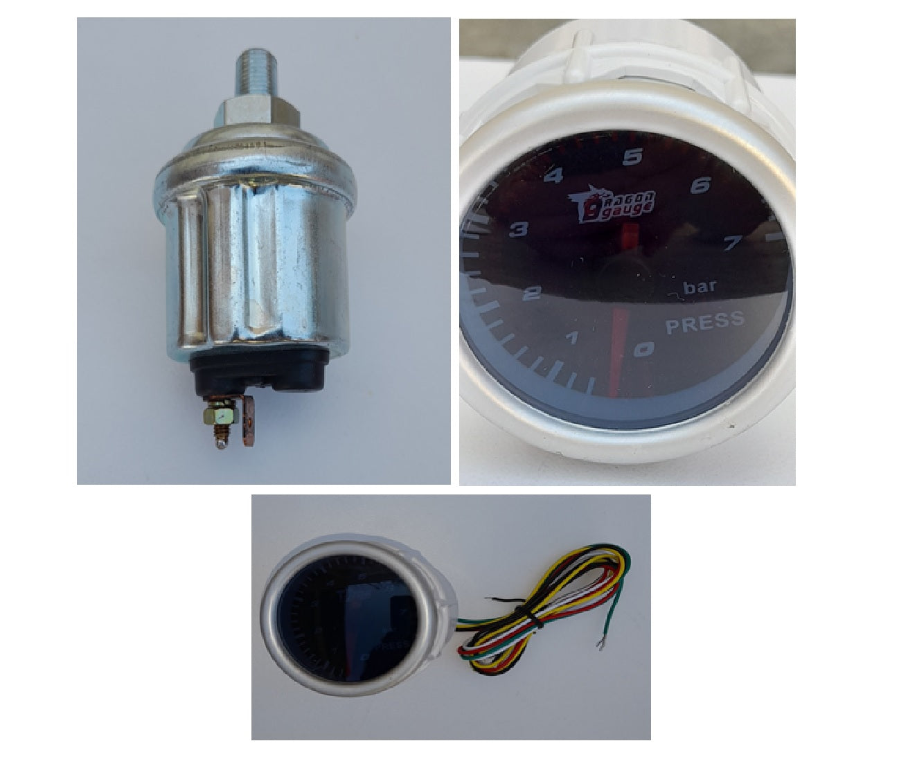 OIL PRESSURE GAUGE S/WHITE