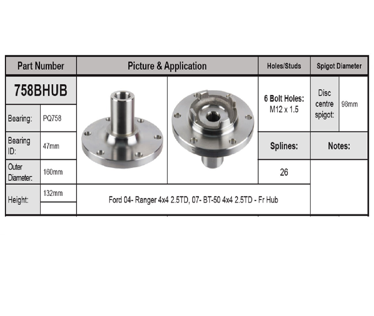 RANGER/BT50 4X4 00- FRONT 26 S