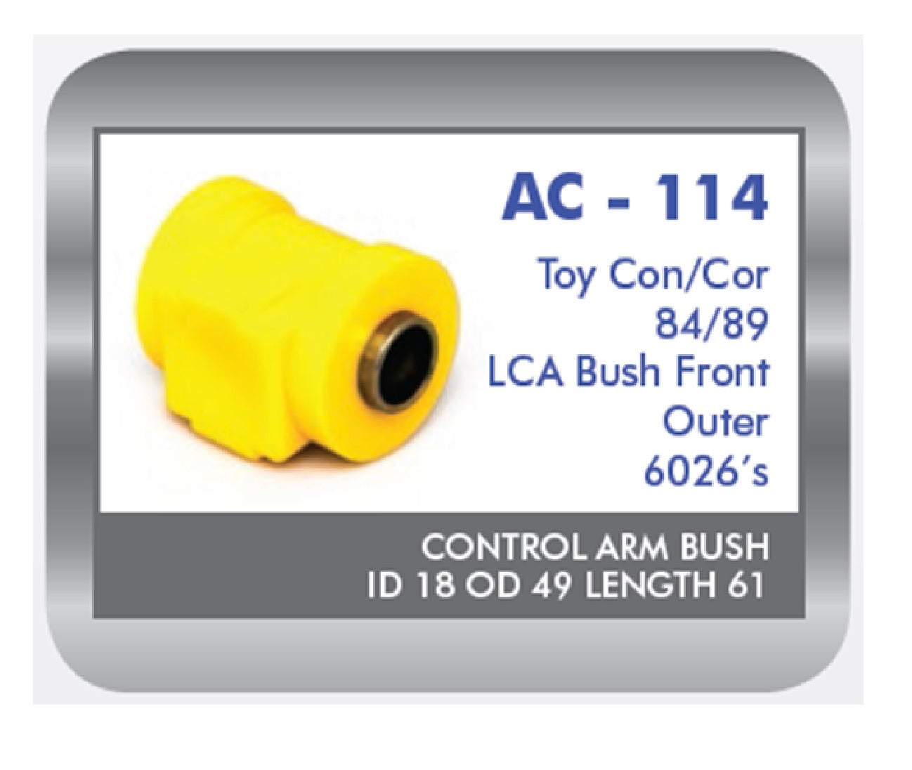 TOY COR/CON 84-89 LCA BUSH FR