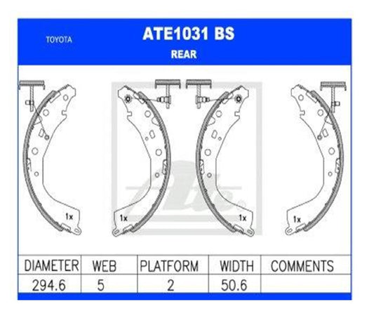 TOYOTA QUANTUM BRAKE SHOE