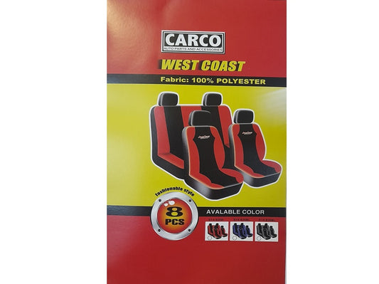 SEAT COVER 8PC BLUE WEST COAST